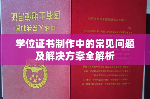 广东学位证书制作中的常见问题及解决方案全解析
