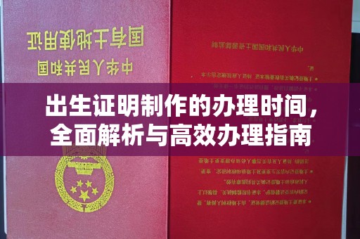 广东出生证明制作的办理时间，全面解析与高效办理指南