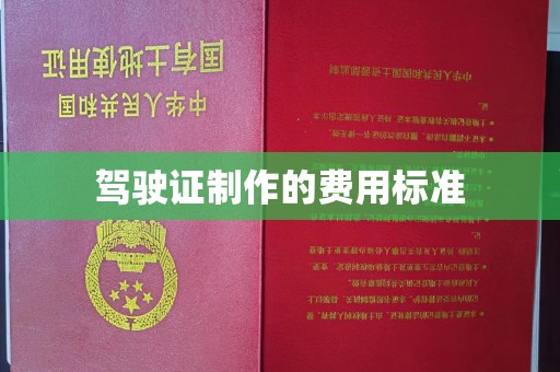 广东驾驶证制作的费用标准