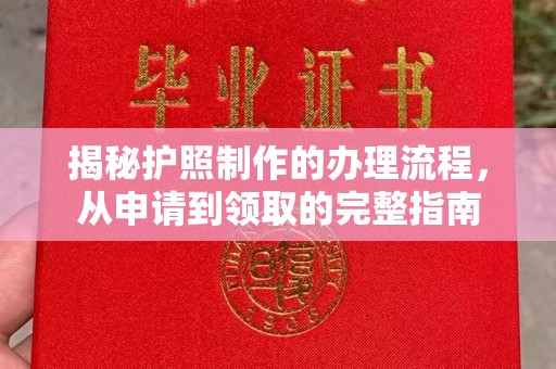 广东揭秘护照制作的办理流程，从申请到领取的完整指南