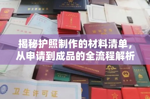 广东揭秘护照制作的材料清单，从申请到成品的全流程解析