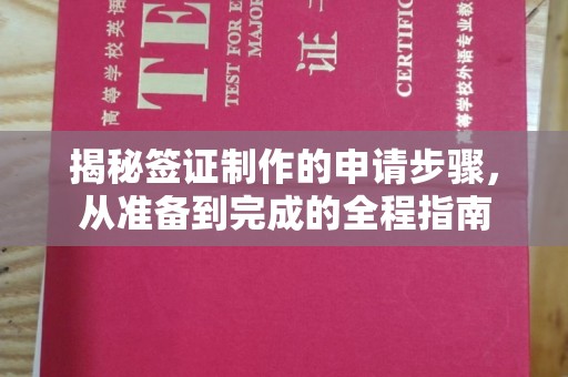 广东揭秘签证制作的申请步骤，从准备到完成的全程指南