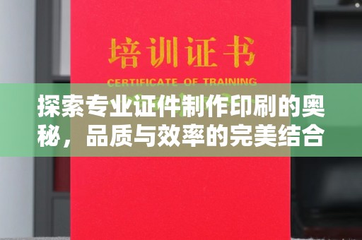 广东探索专业证件制作印刷的奥秘，品质与效率的完美结合