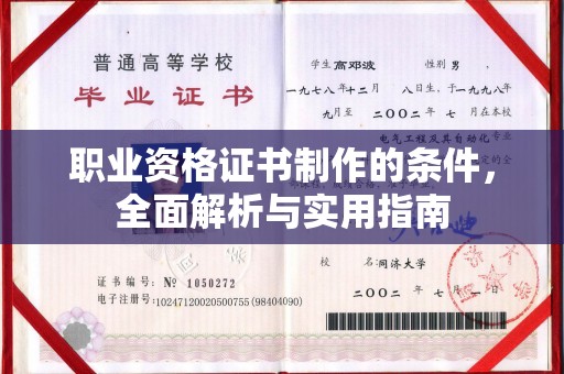 广东职业资格证书制作的条件，全面解析与实用指南