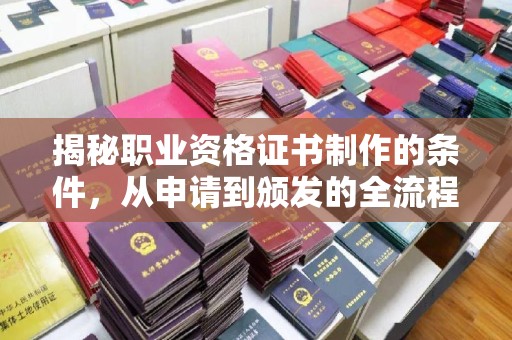 广东揭秘职业资格证书制作的条件，从申请到颁发的全流程解析