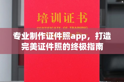 广东专业制作证件照app，打造完美证件照的终极指南